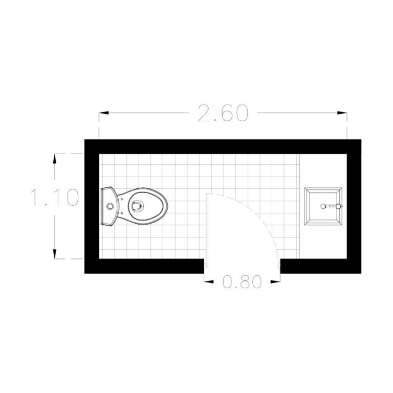 Planta - Diseño de medio baño