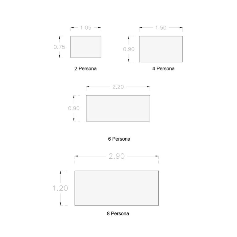 Dimensiones de Mesas Comedor