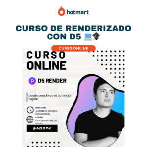 Curso de Renderizado con D5 en hotmart. Curso Online. Curso de Arquitectura