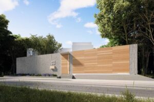 Render fachada, Residencia EF en Campeche