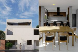 Render, fachada, cocina. Casa VAD por Nativo Projects