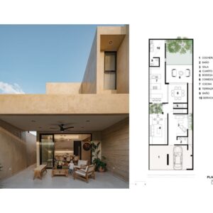 Planos Arquitectónicos. plantas, fachadas, cortes. Casa Eterna en Yucatán