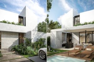 Casa CLV en Mérida: Diseño Moderno con Cemento Pulido por Altotrazo