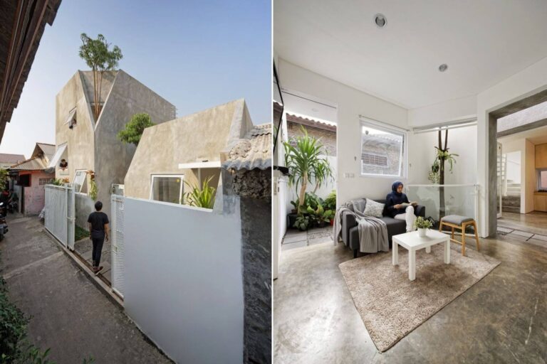 Casa Gemela en indonesia: Arquitectura y Diseño en Espacio Reducido de 73 m2