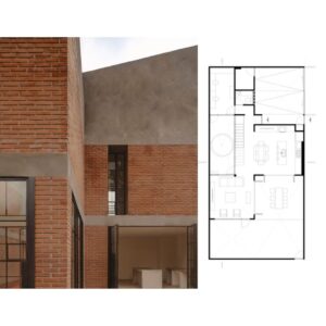 Planimetría de Casa Tiburón en Tláhuac: Arquitectura de Volúmenes y Ladrillo | TALC