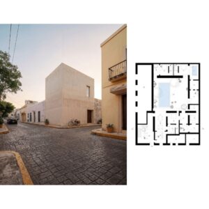 Planos Arquitectónicos. Planimetría de Casa Patio: Plantas, Fachadas y Cortes. Arquitectura Contemporánea y Tradición en Valladolid