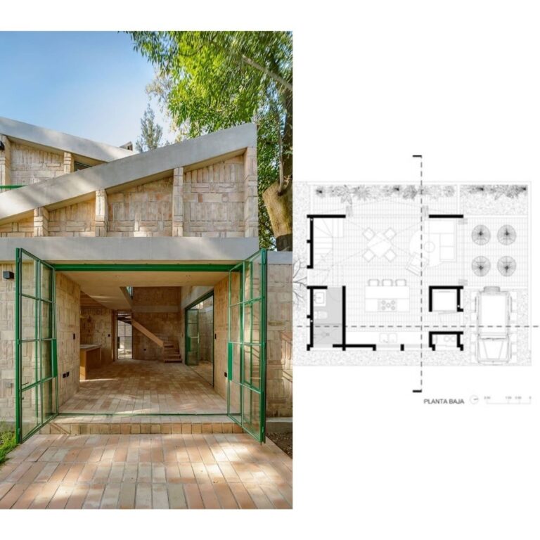 Planos Arquitectonicos. Planos de Casa F36: Vivienda residencial de ladrillo en San Pedro Cholula | Estudio Tecalli