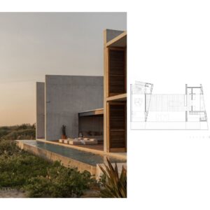 Portada de los planos arquitectónicos de Casa Macahuite