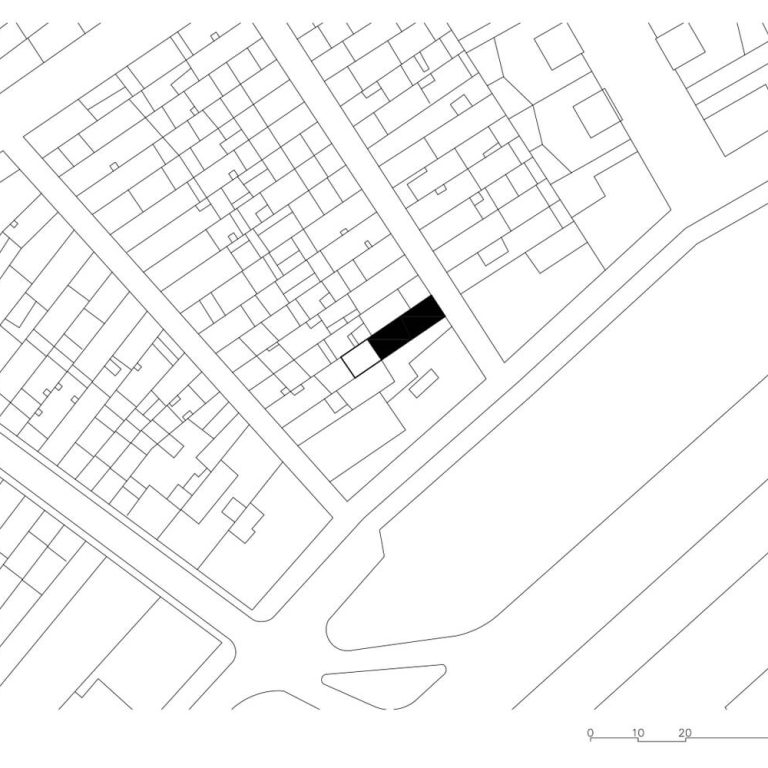 100JOA Obra nueva de casa entre medianeras en España - Plano Arquitectonico