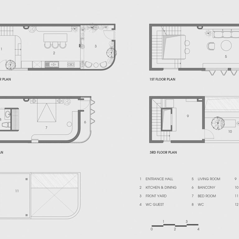 Casa para uno en Vietnam por Story Architecture- Plano Arquitectonico