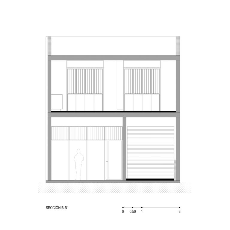 Seccion, corte arq. Casa A.Martínez: Arquitectura con Bóveda de Cañón en Michoacan por Taller Michoacán