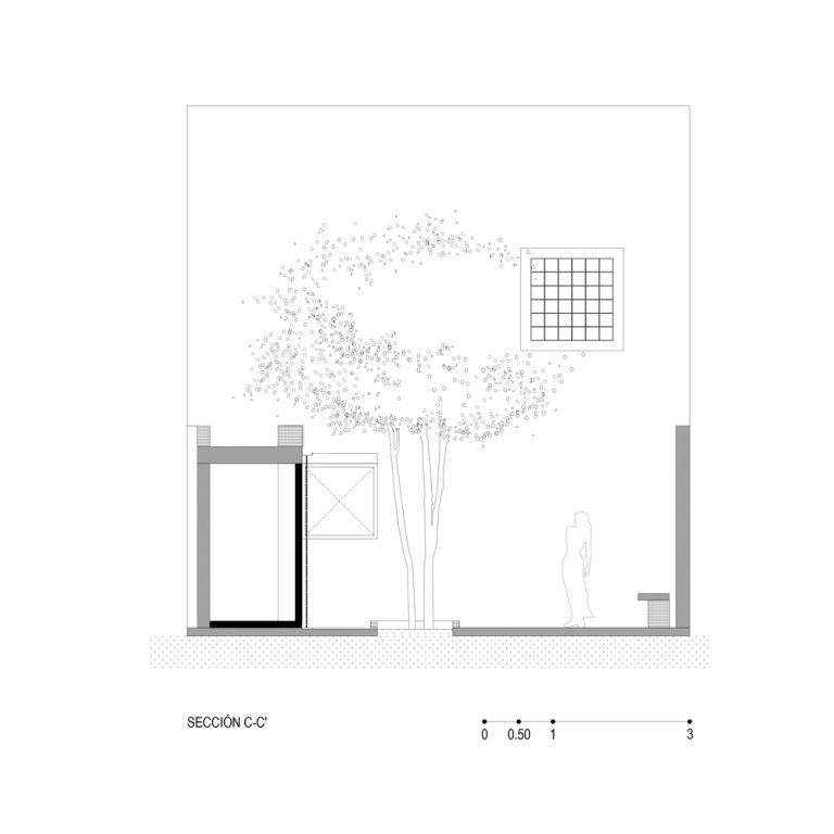 Seccion, corte arq. Casa A.Martínez: Arquitectura con Bóveda de Cañón en Michoacan por Taller Michoacán