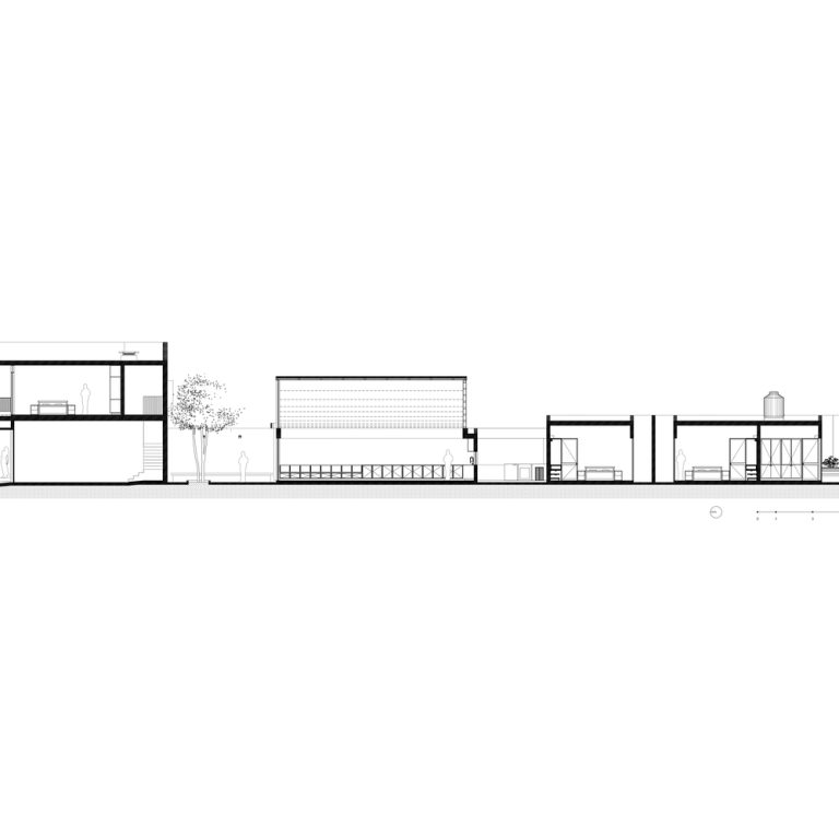 Seccion, corte arq. Casa A.Martínez: Arquitectura con Bóveda de Cañón en Michoacan por Taller Michoacán