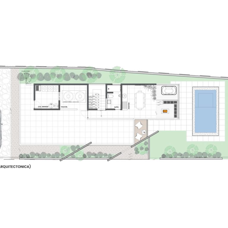 Planimetría, Planos Arquitectónicos Casa AA en Guerrero: Arquitectura Honesta y Refugio Privado por 747studio