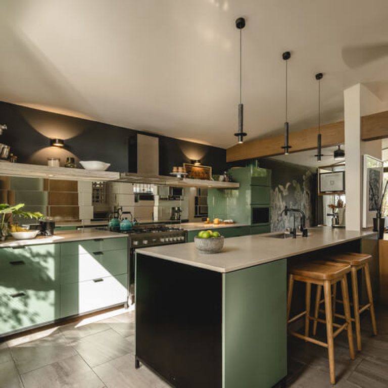 Cocina moderna, Casa Ahimsa por Binomio Taller