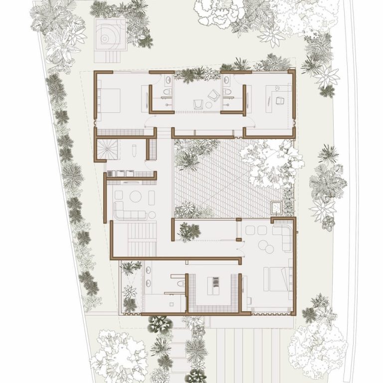 Planta alta de Casa Akina por Di Frenna Arquitectos