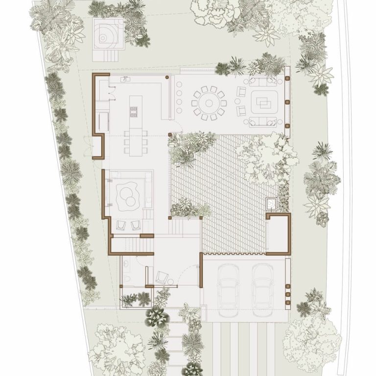 Planta baja de Casa Akina por Di Frenna Arquitectos