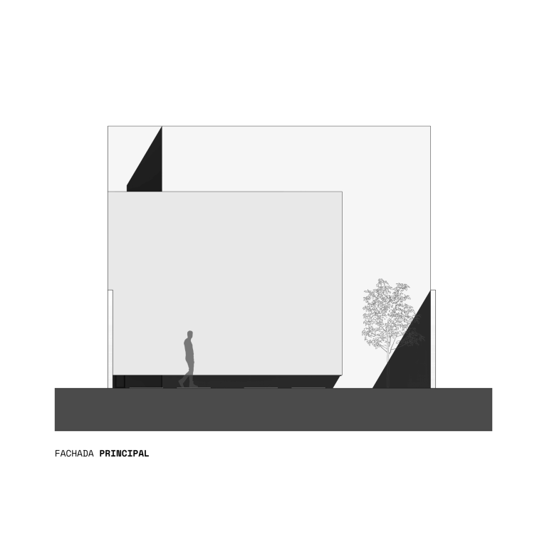 Plano arquitectónico. Alzado, fachada frontal