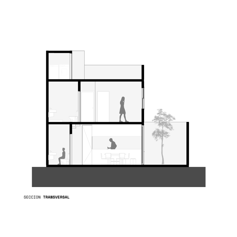 Plano arquitectónico. Sección, corte