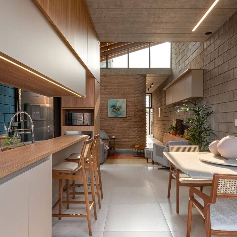 Casa Bohemia en Brasil. sala cocina, comedor