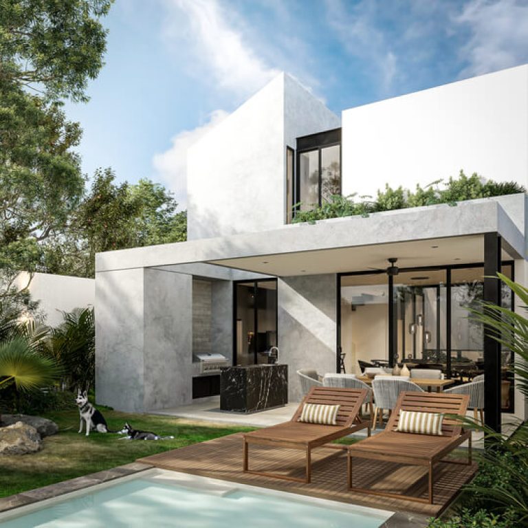 Casa CLV en Mérida: Diseño Moderno con Cemento Pulido por Altotrazo
