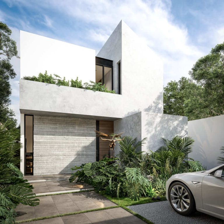 Casa CLV en Mérida: Diseño Moderno con Cemento Pulido por Altotrazo