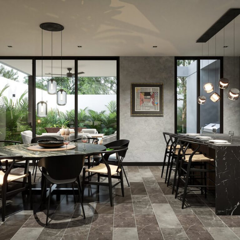 Casa CLV en Mérida: Diseño Moderno con Cemento Pulido por Altotrazo
