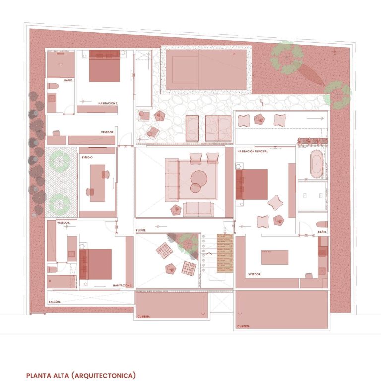 Planta arquitectónica alta
