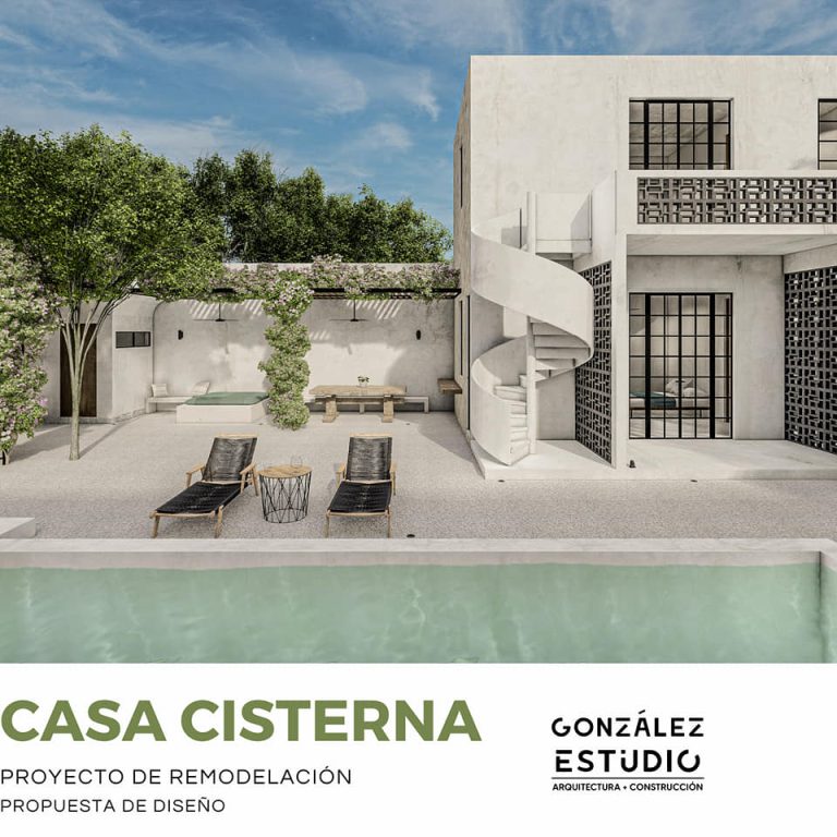 Casa Cisterna en Yucatán por González Estudio -Render Arquitectónico - El Arqui MX