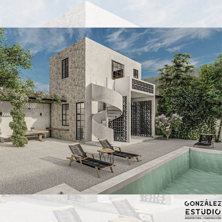 Casa Cisterna en Yucatán por González Estudio -Render Arquitectónico - El Arqui MX