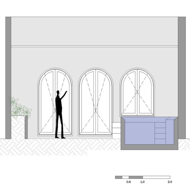 Sección arquitectónica de Casa Ermita C70 en Yucatán