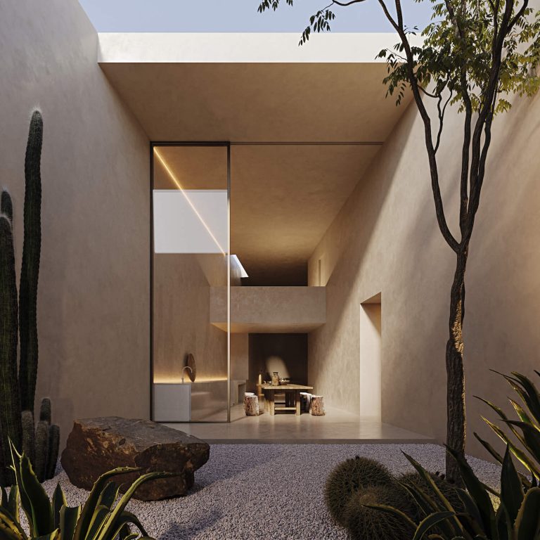 Casa Esquina en Baja California por Diego Dican - Render Arquitectónico - El Arqui MX
