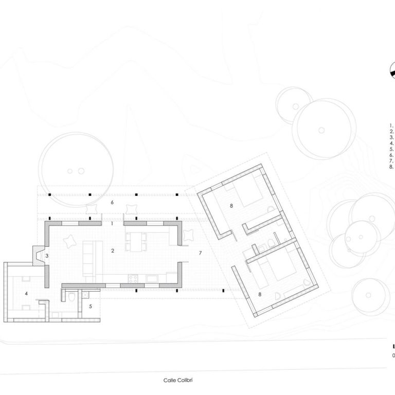 Planta baja arquitectónica de Casa Estelí por COLAR