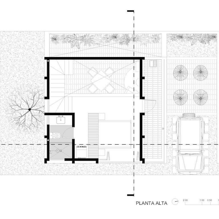 Planos Arquitectonicos. Planos de Casa F36: Vivienda residencial de ladrillo en San Pedro Cholula | Estudio Tecalli