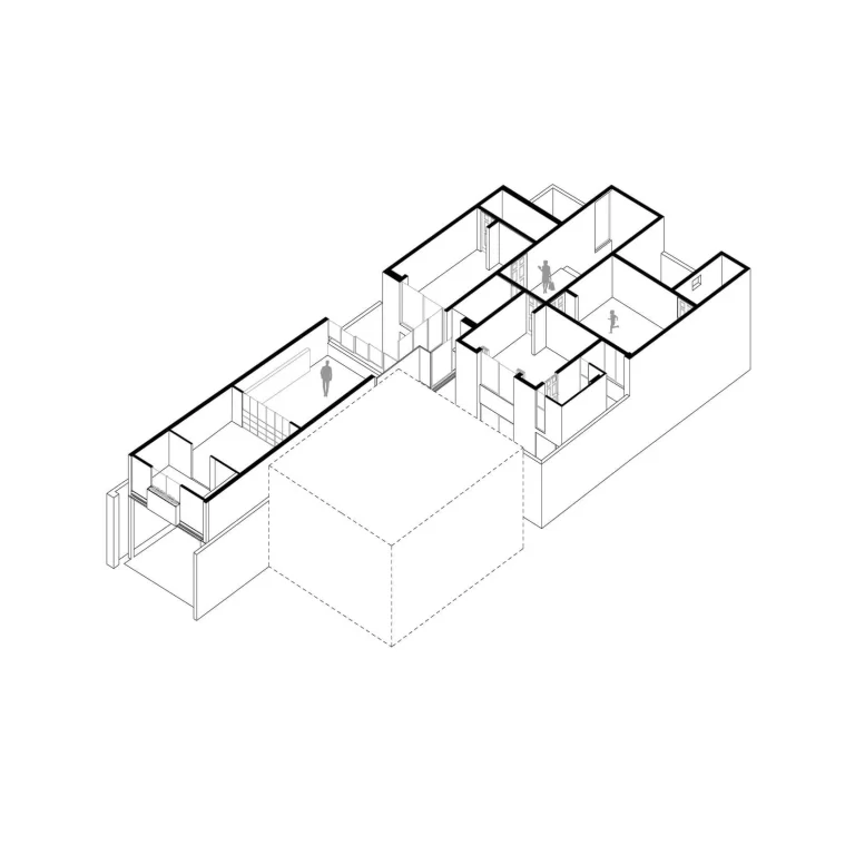 Casa FG - Axonometría Planta alta