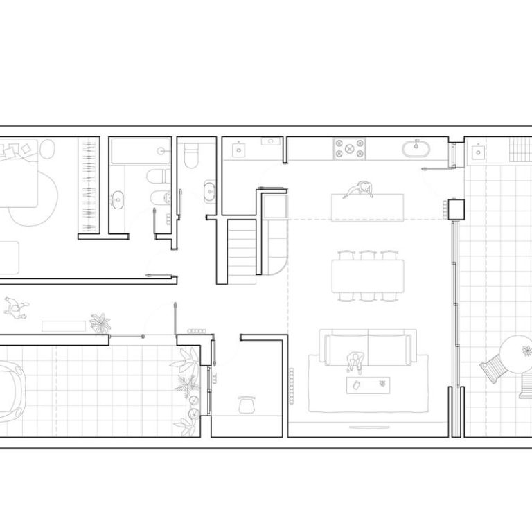 Casa Florida: Plantas, fachadas y Cortes. Remodelación Integral y Modernización en Vicente López | Di Marco + Robles Arquitectos