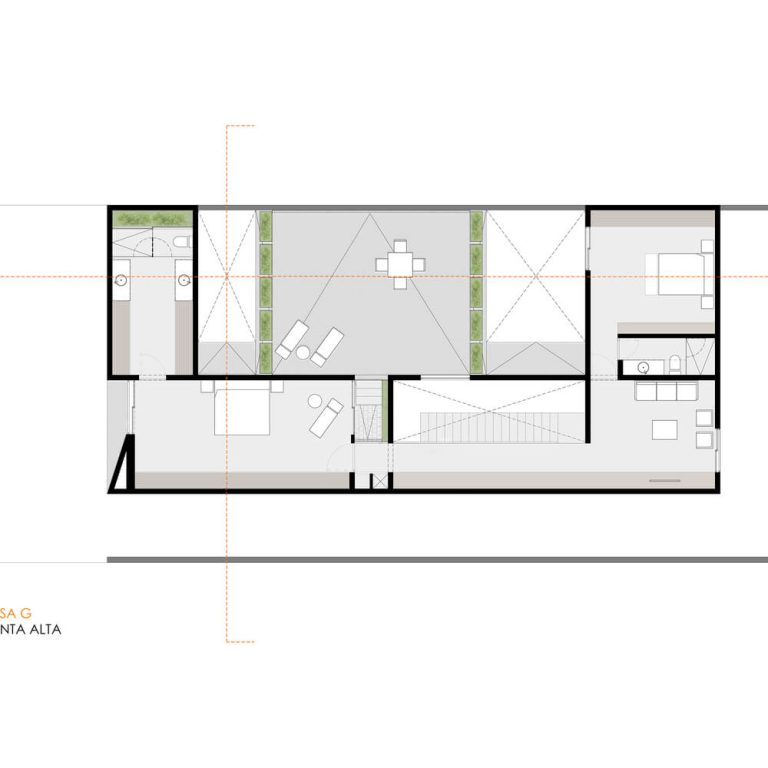 Planos de Casa G Zapopan: Diseño Interior y Luz Natural en Residencia de 340 m² por TACHER ARQUITECTOS