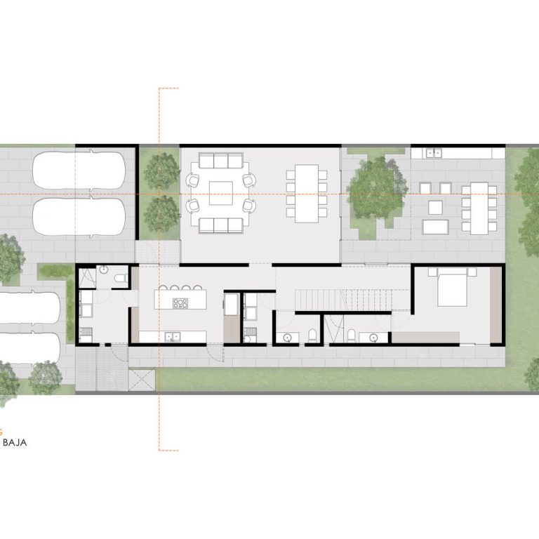 Planos de Casa G Zapopan: Diseño Interior y Luz Natural en Residencia de 340 m² por TACHER ARQUITECTOS