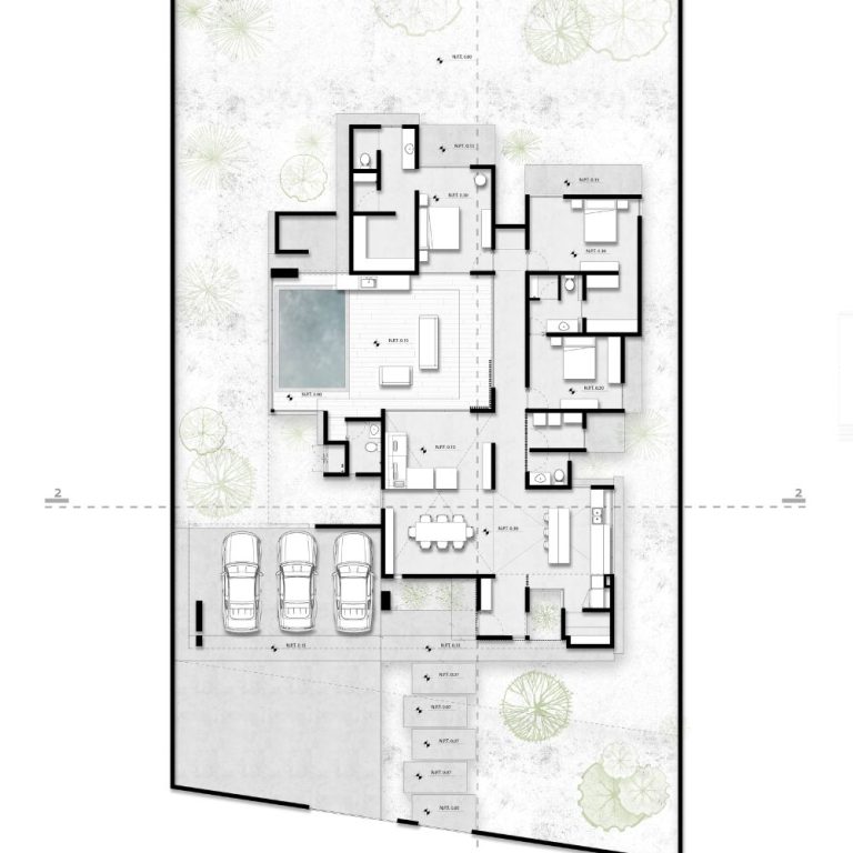Planos de Casa GL en Ciudad Juárez: Plantas, Fachadas y Cortes. Minimalismo y Elegancia por VMV Arquitectos