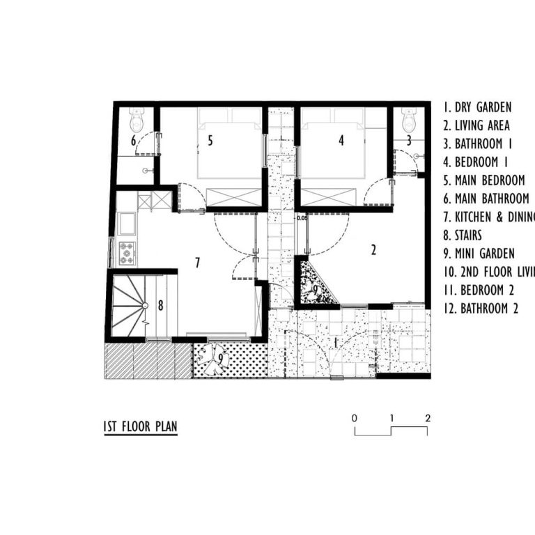 Planos de Casa Gemela en indonesia: Arquitectura y Diseño en Espacio Reducido de 73 m2