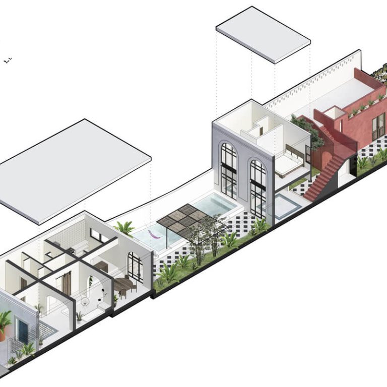 Planos de Casa Golondrinna: Rehabilitación de 246 m² en Mérida