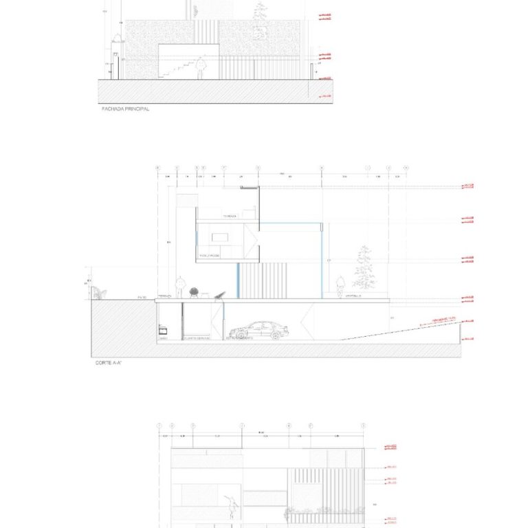 Planos Arquitectónicos. Planimetría. Planos de Casa Granito 53: Residencia contemporánea en Zibatá por Grupo Hersa