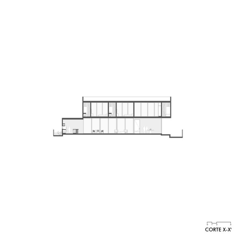 Sección arquitectónica 01 de Casa Ka'anche por Ápiron
