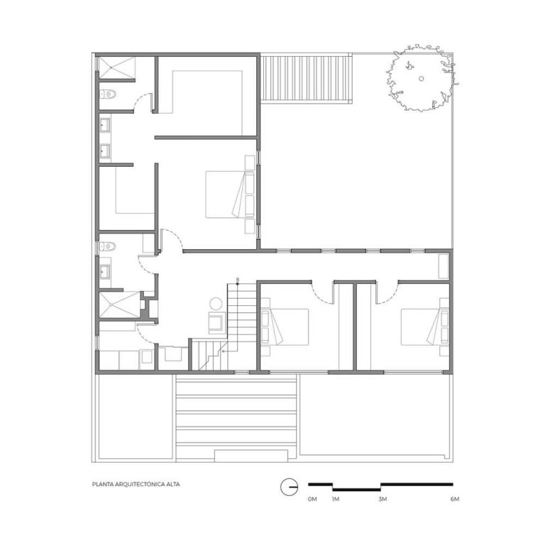 Planos Arquitectónicos. Planimetría. Planos de Casa M2 en Baja California: Diseño Residencial por ATZtudio