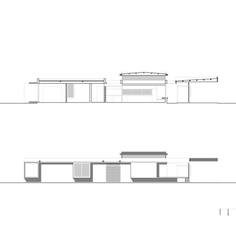 Planos Arquitectónico. Planos de Casa Pala: Vivienda Evolutiva en Argentina por GIRA. Plantas, Fachadas y Cortes