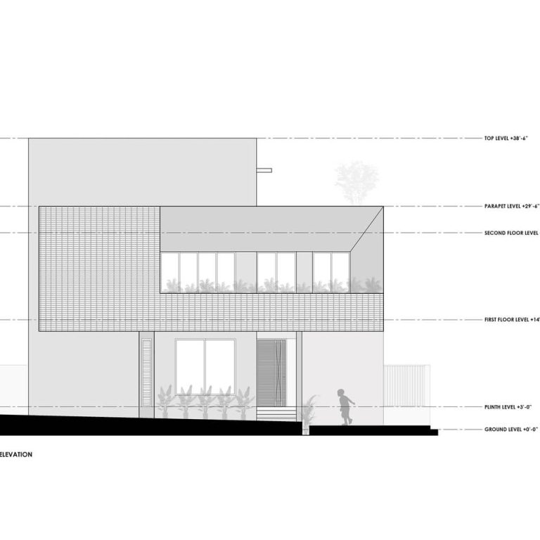 Casa Patio Central en la India por TRAANSPACE - Plano Arquitectónico - El Arqui MX