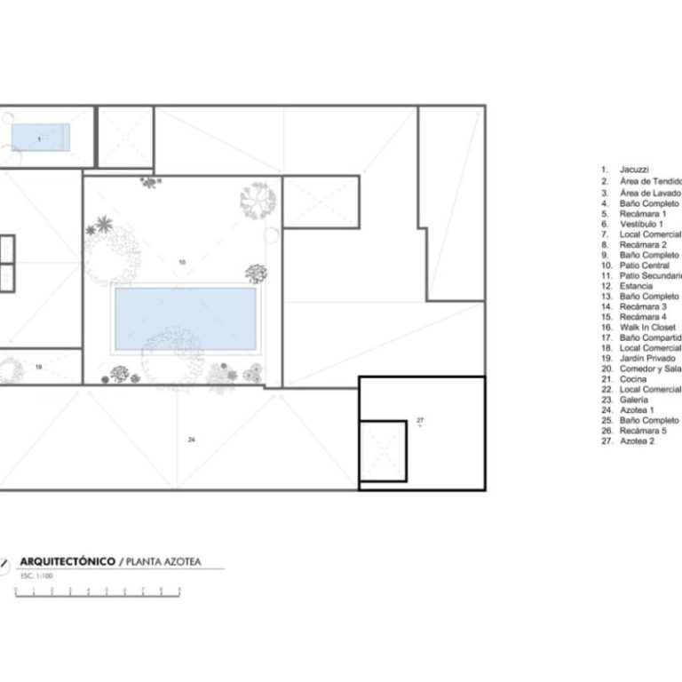 Planos Arquitectónicos. Planimetría de Casa Patio: Plantas, Fachadas y Cortes. Arquitectura Contemporánea y Tradición en Valladolid