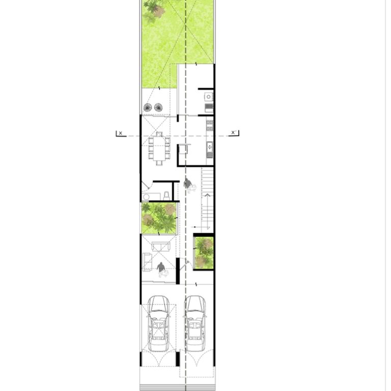 Planta arquitectónica, planta baja de Casa Pepinak en Chiapas por Apaloosa Estudio de Arquitectura - Plano Arquitectonico - El Arqui MX