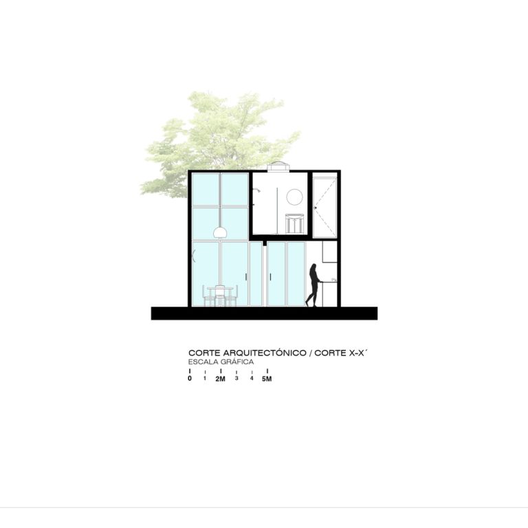 Seccion, corte, de Casa Pepinak en Chiapas por Apaloosa Estudio de Arquitectura - Plano Arquitectonico - El Arqui MX