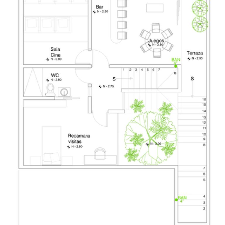 Planos Arquitectónicos. Planimetría. Planos de Casa SM: Arquitectura de Luz y Vacíos en Zapopan